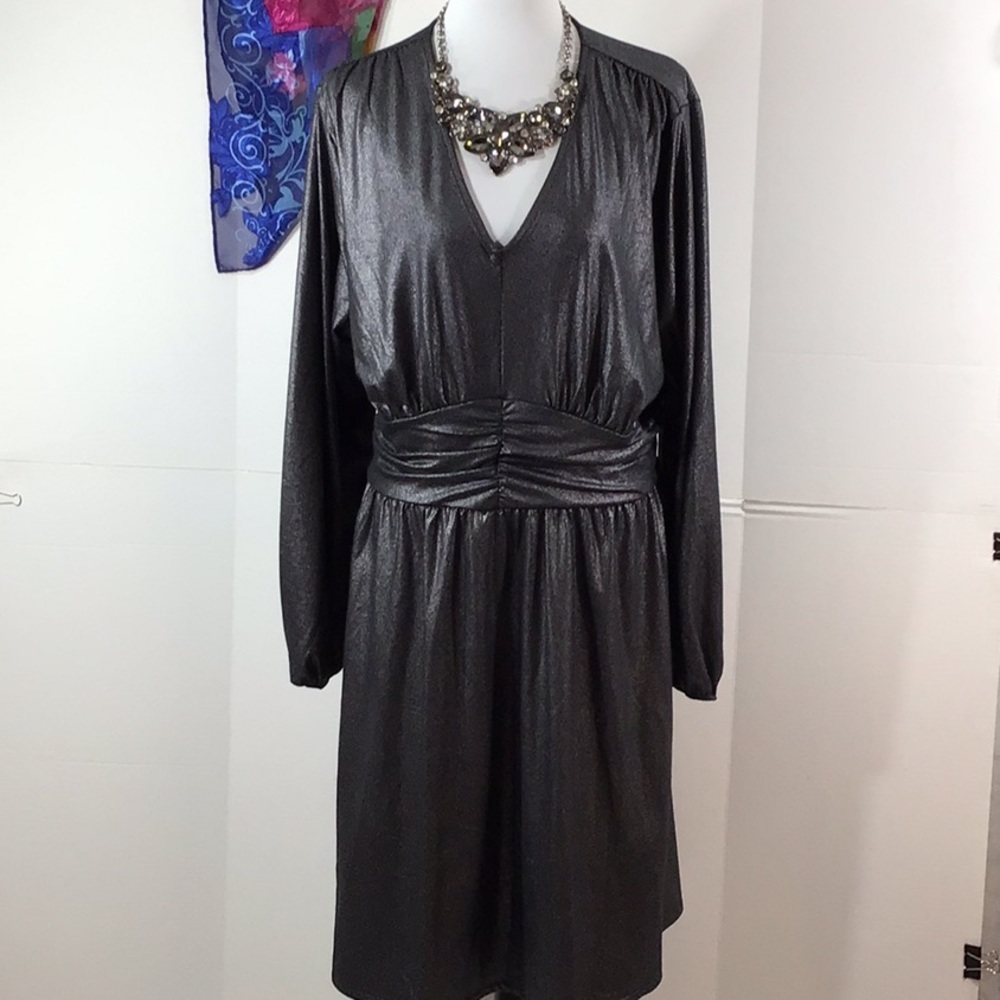 Lane Bryant silver gray metallic dress 22/24